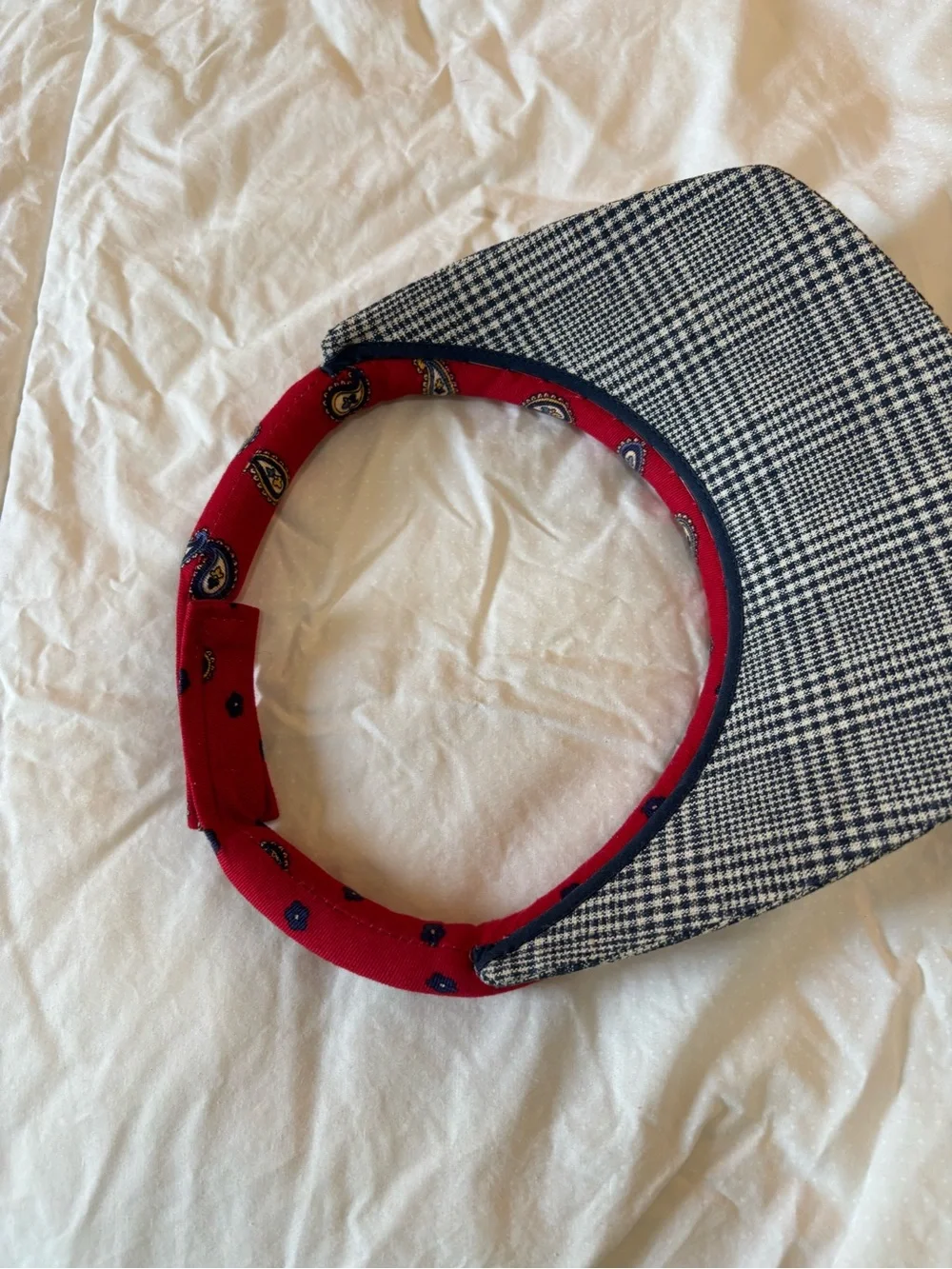 Red Paisley Trim Plaid Visor - Women Accessories